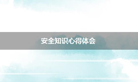 安全知识心得体会