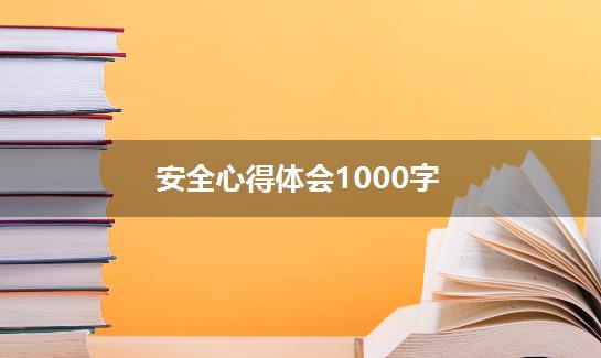 安全心得体会1000字