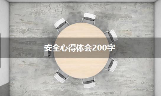 安全心得体会200字