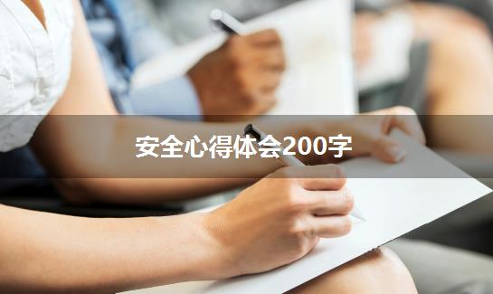 安全心得体会200字