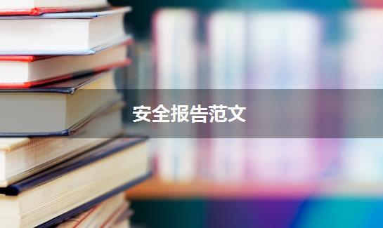 安全报告范文