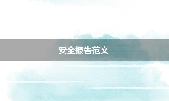 安全报告范文