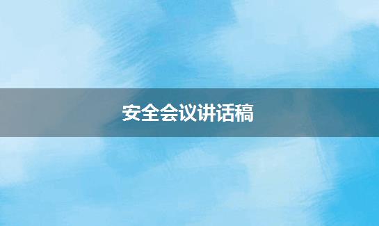 安全会议讲话稿