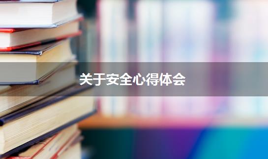 关于安全心得体会