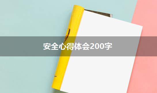 安全心得体会200字