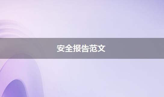 安全报告范文