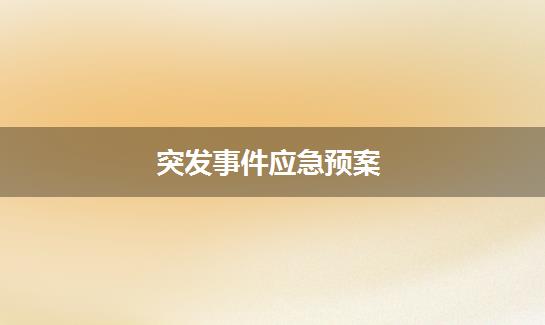 突发事件应急预案