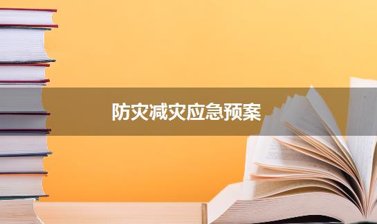 防灾减灾应急预案