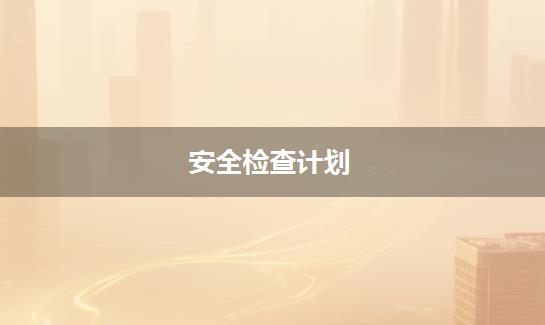 安全检查计划