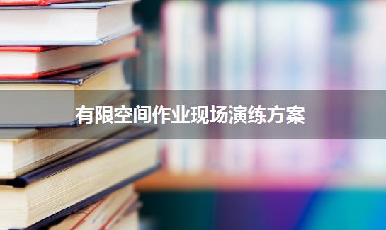有限空间作业现场演练方案