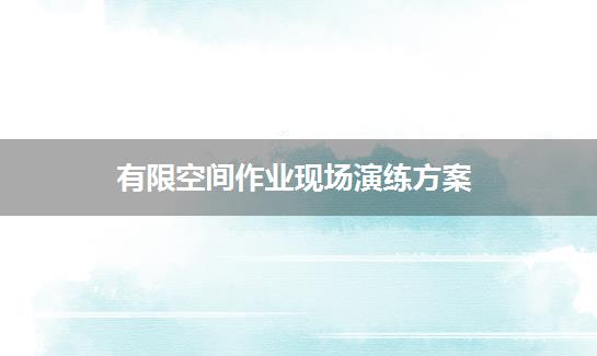有限空间作业现场演练方案