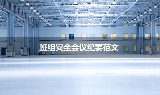 班组安全会议纪要范文