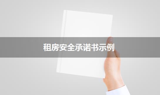 租房安全承诺书示例