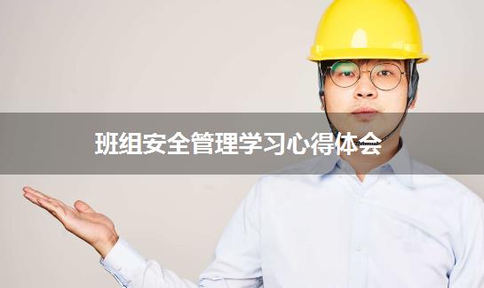 班组安全管理学习心得体会