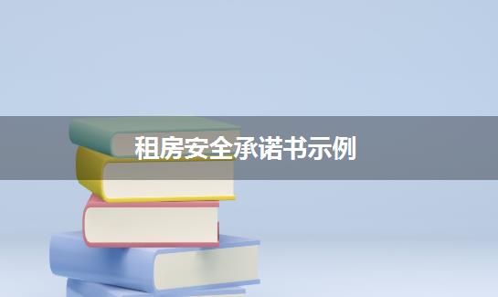 租房安全承诺书示例