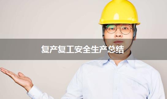 复产复工安全生产总结