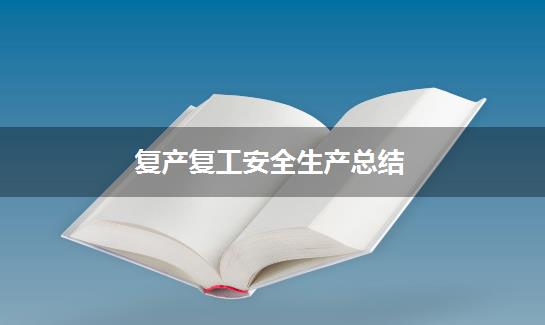 复产复工安全生产总结
