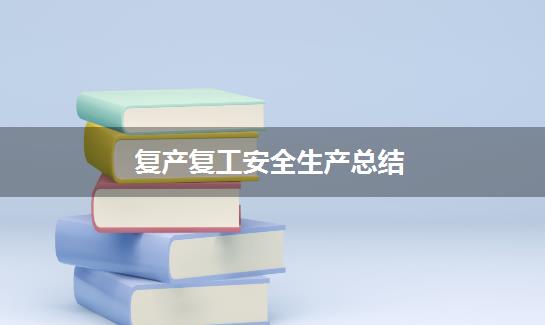 复产复工安全生产总结