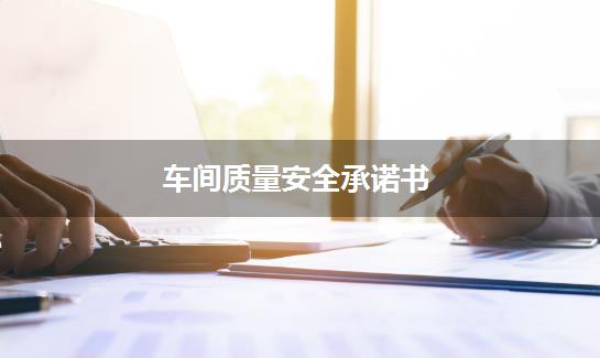 车间质量安全承诺书