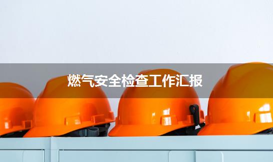 燃气安全检查工作汇报