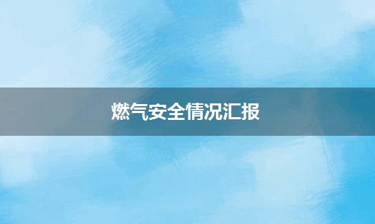 燃气安全情况汇报