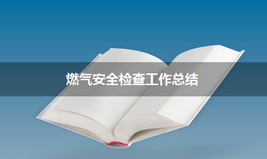 燃气安全检查工作总结