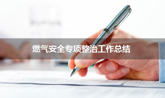 燃气安全专项整治工作总结