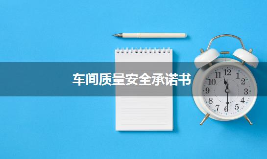 车间质量安全承诺书