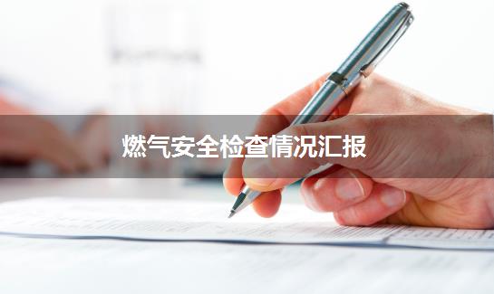 燃气安全检查情况汇报