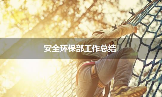 安全环保部工作总结