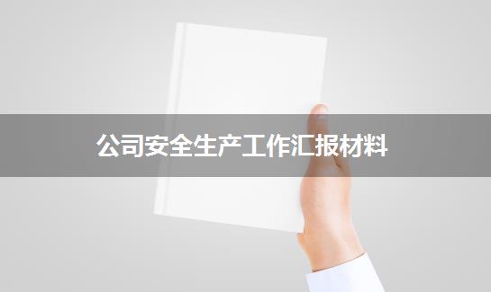 公司安全生产工作汇报材料