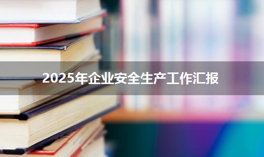 2025年企业安全生产工作汇报