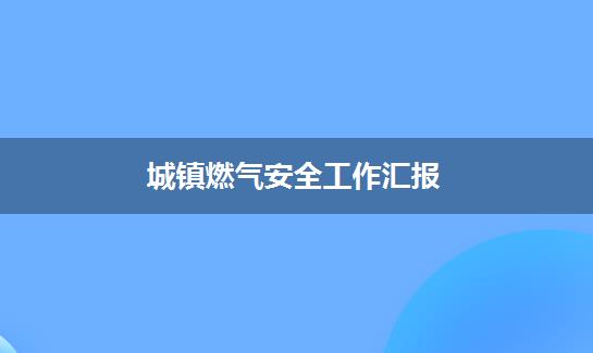 城镇燃气安全工作汇报