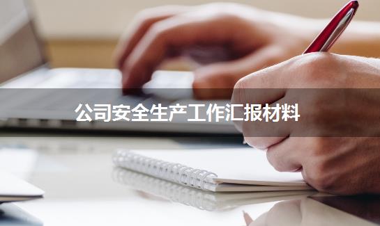 公司安全生产工作汇报材料