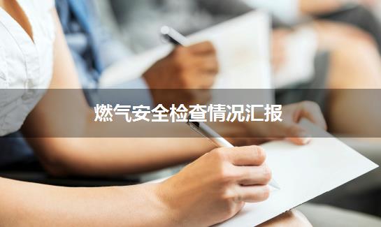 燃气安全检查情况汇报