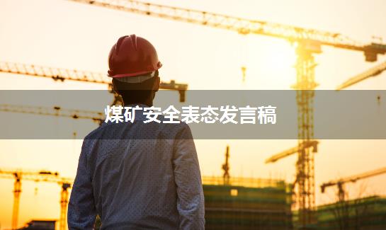 煤矿安全表态发言稿