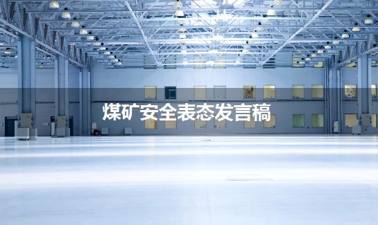 煤矿安全表态发言稿