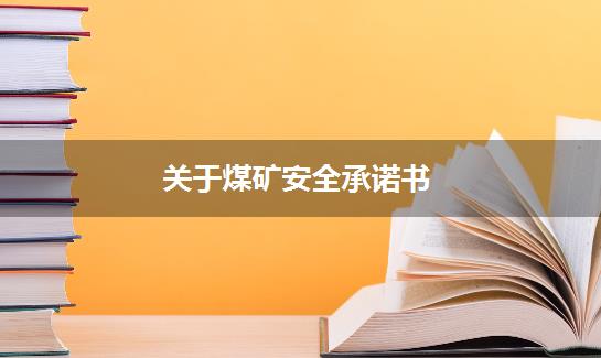 关于煤矿安全承诺书
