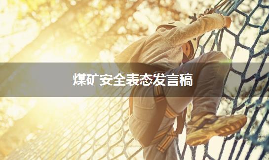 煤矿安全表态发言稿