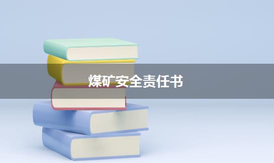煤矿安全责任书