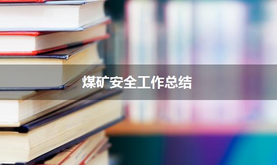 煤矿安全工作总结