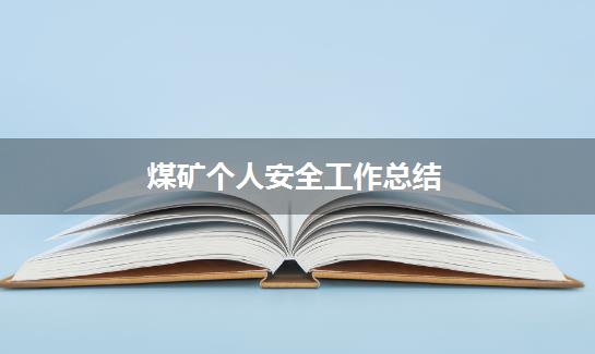 煤矿个人安全工作总结