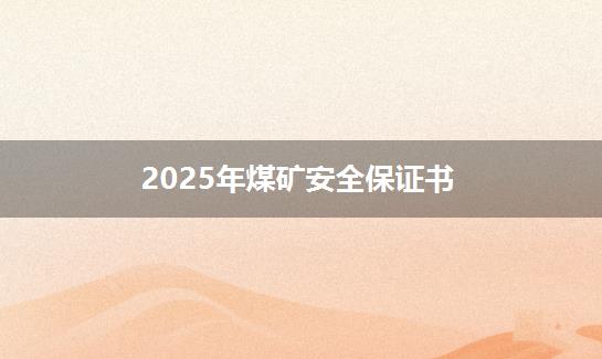 2025年煤矿安全保证书