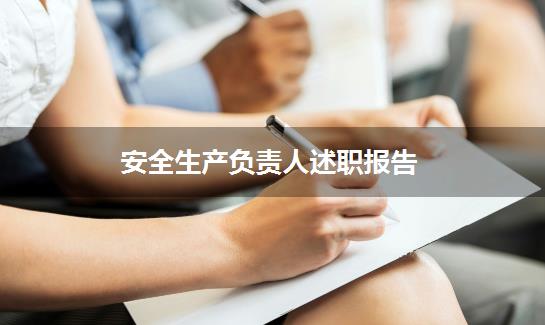 安全生产负责人述职报告