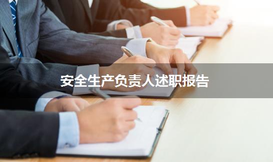 安全生产负责人述职报告