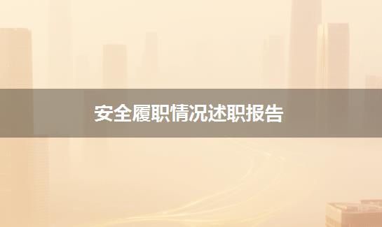 安全履职情况述职报告