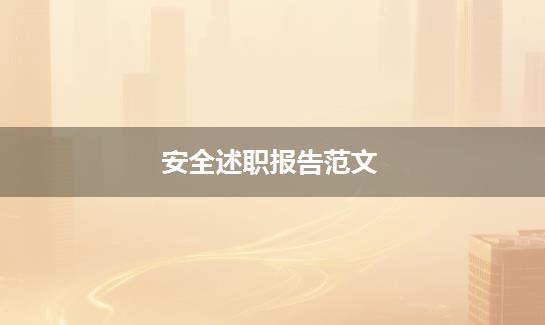 安全述职报告范文