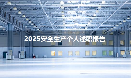 2025安全生产个人述职报告