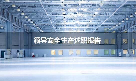 领导安全生产述职报告