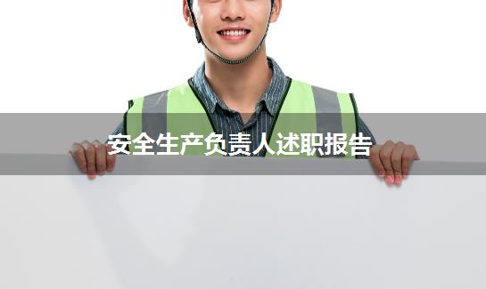 安全生产负责人述职报告